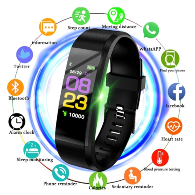 Smart Fitness Band Heart Rate Tracker Activity Monitor 115plus Health